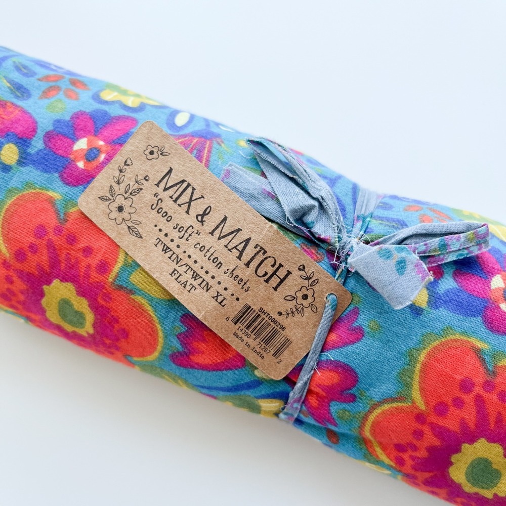NEW Natural Life Mix & Match Sooo Soft Cotton Twin/Twin XL Flat Sheet Floral